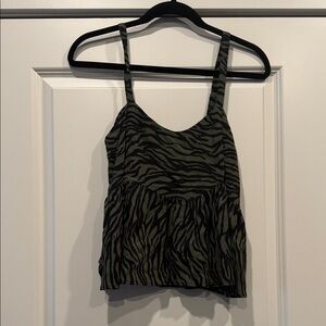 Hollister Black and Green Zebra Camisole